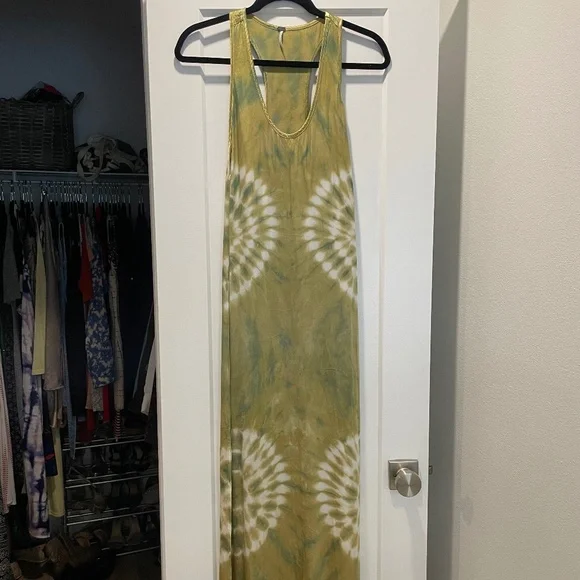 Young Fabulous & Broke Green Tie Dye Maxi Dress XS - Picture 1 of 8
